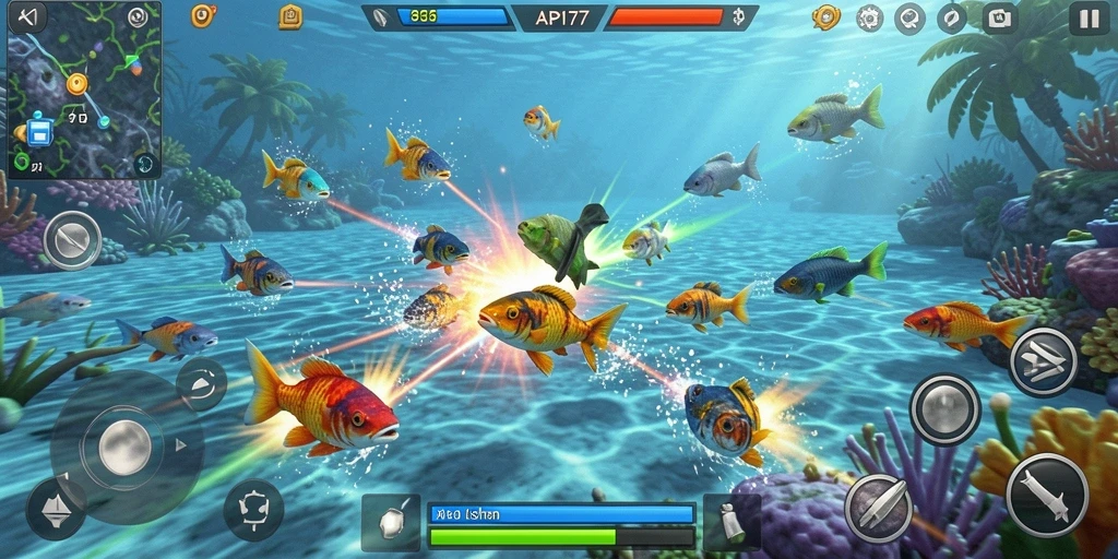 Gameplay seru dari API77 saat menangkap berbagai ikan di bawah laut.