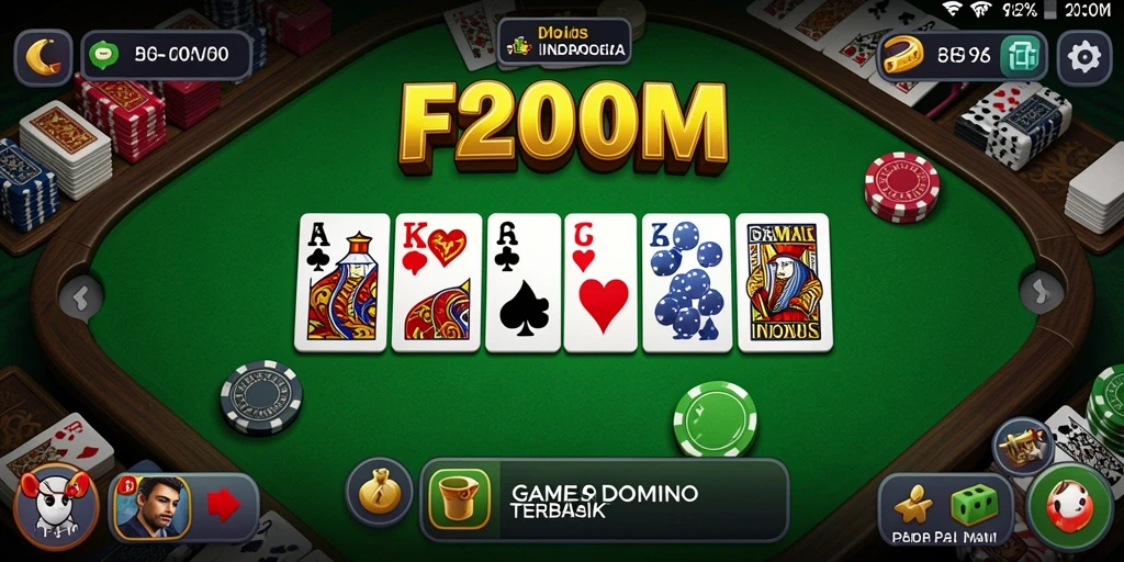 Tampilkan gameplay menarik F200M dalam permainan Domino.
