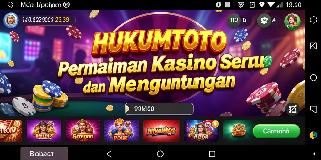 Tampilan menarik HUKUMTOTO dengan gameplay Kasino yang seru.