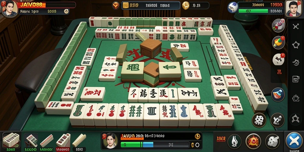 Tampilan gameplay Mahjong yang menarik dan interaktif di JAVO88.