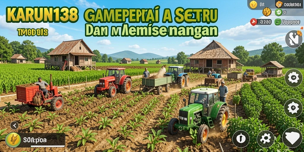 Tampilan gameplay yang mengasyikkan dalam KARUN138 dengan aktivitas pertanian.