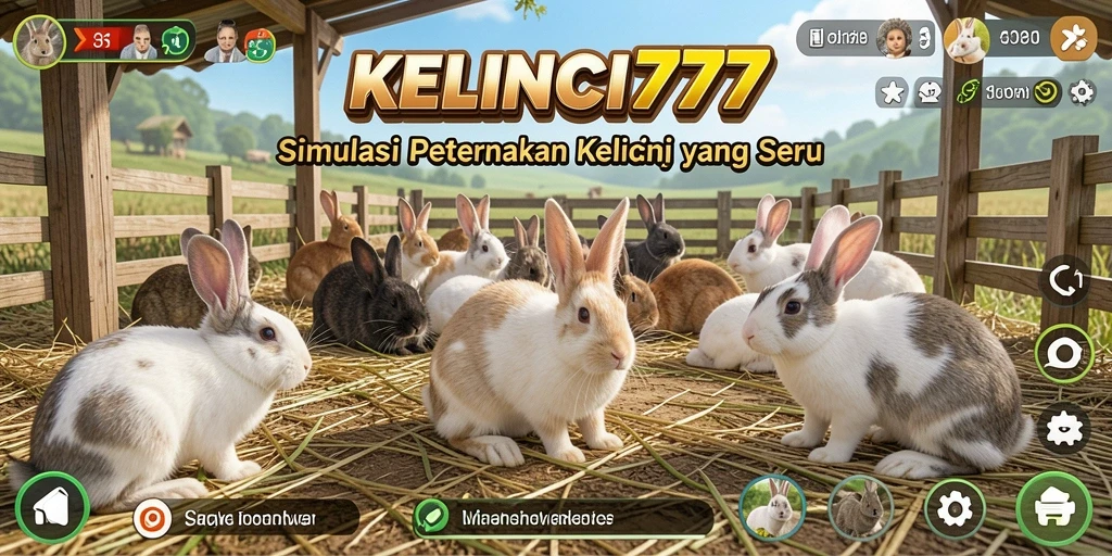 Tangkapan layar KELINCI777 dengan gameplay peternakan kelinci yang menarik.