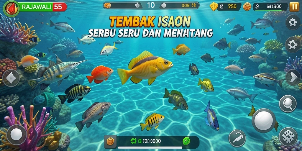 Screenshot menampilkan aksi seru dalam gameplay Tembak Ikan.