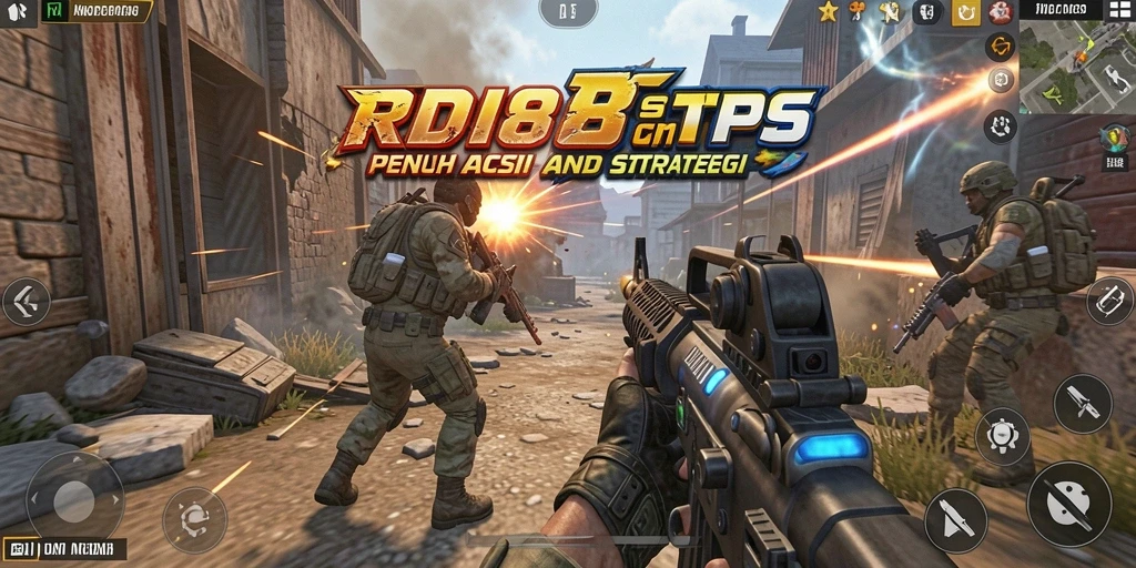 Screenshot utama RDI88 menampilkan aksi seru dalam pertempuran TPS.