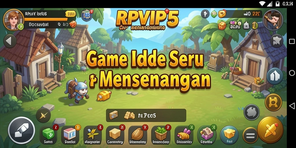 Tampilan utama RPVIP5 menampilkan gameplay Idle yang menarik dan menantang.