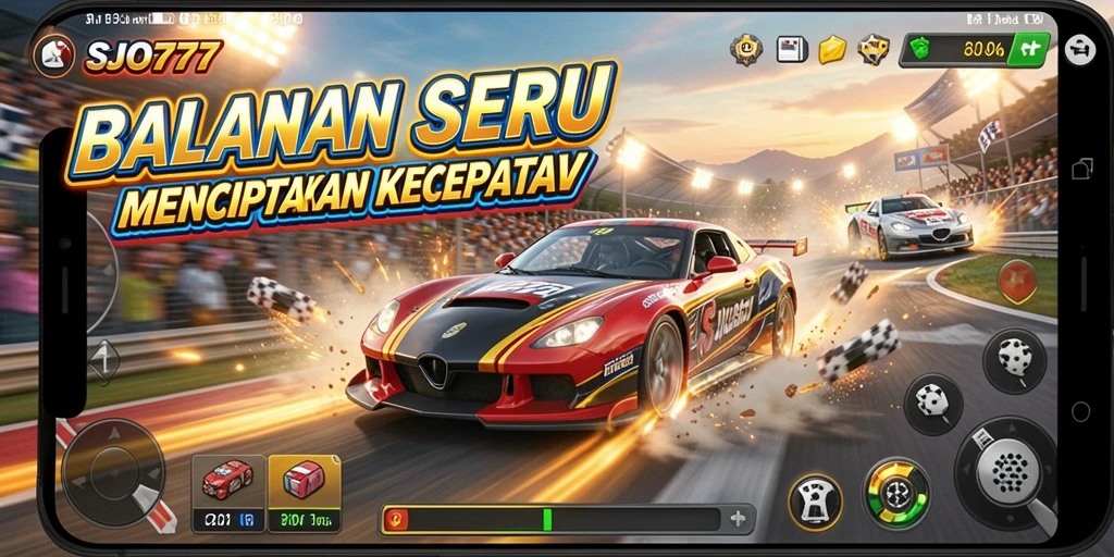 Screenshot gameplay SJO777 menampilkan balapan yang mendebarkan.
