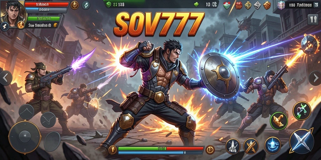 Gameplay SOV777 dengan pertarungan yang intens dan seru.