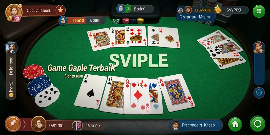 Screenshot gameplay SVIP8 menampilkan pertempuran seru dalam permainan Gaple.